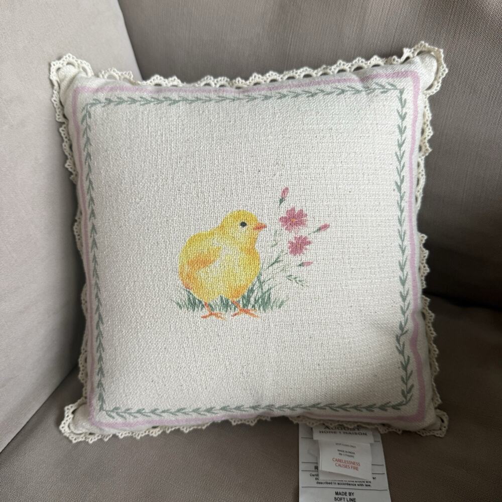 LILLIAN AUGUST Pillow 12X12 French Farmhouse NWOT